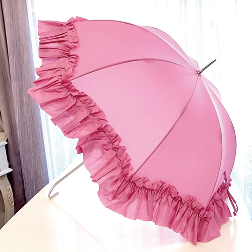 フリル傘,可愛い傘,おしゃれ,傘,レース,アンブレラ,ゴージャス,プリンセス,フリルの傘,ピンク,桃色