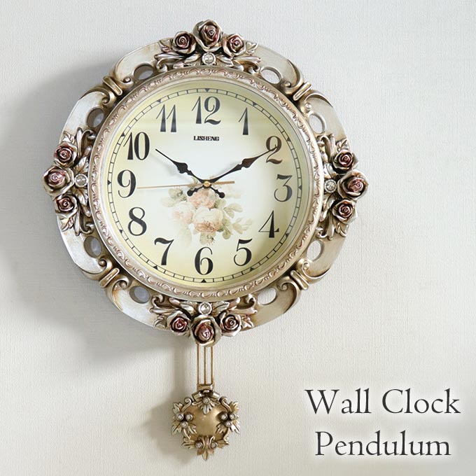 ロココ バラ 掛け時計 - 掛時計/柱時計