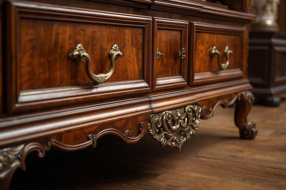 床が見える猫脚デザインのテレビボード