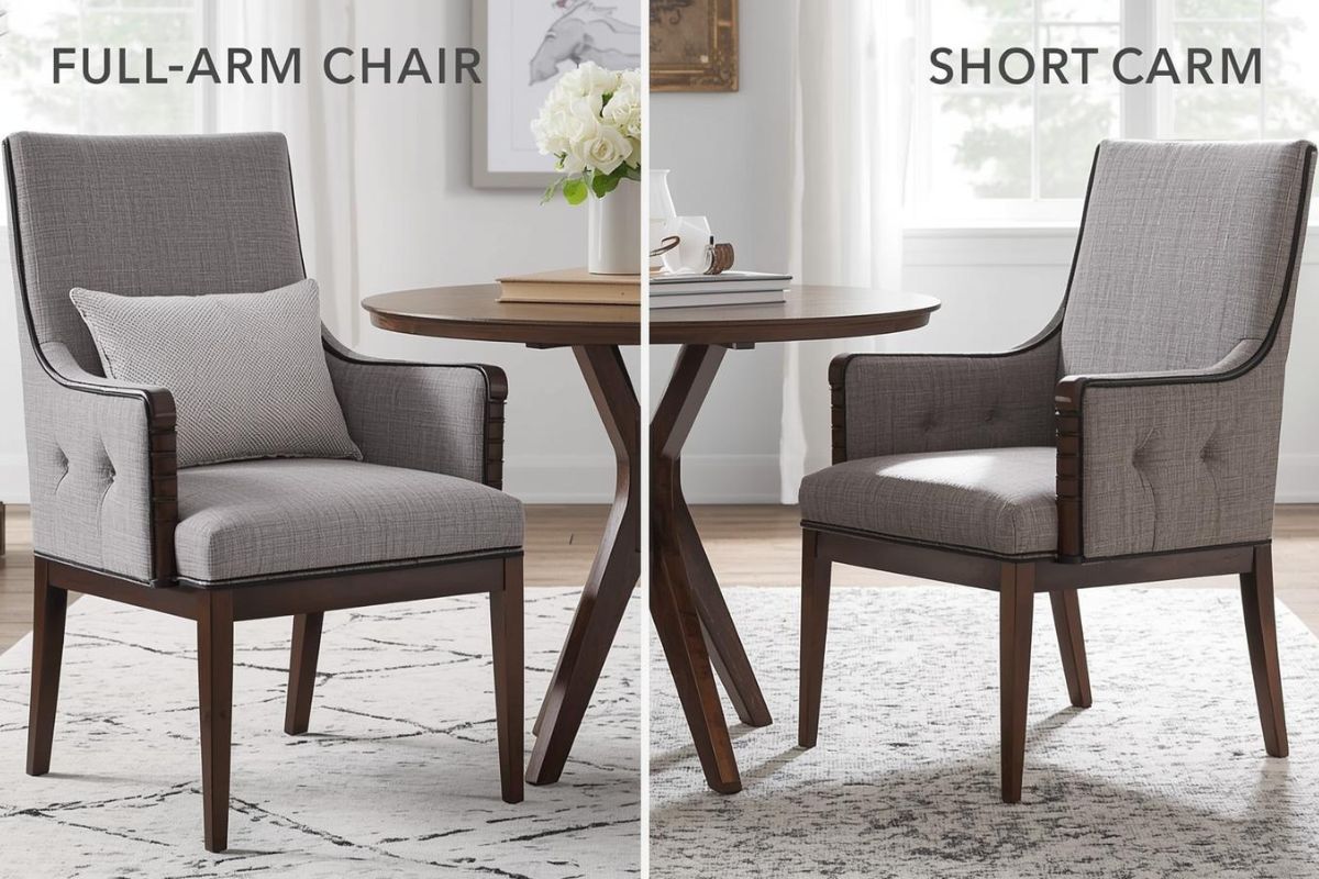 出入りがしやすいハーフアームチェアのデザイン