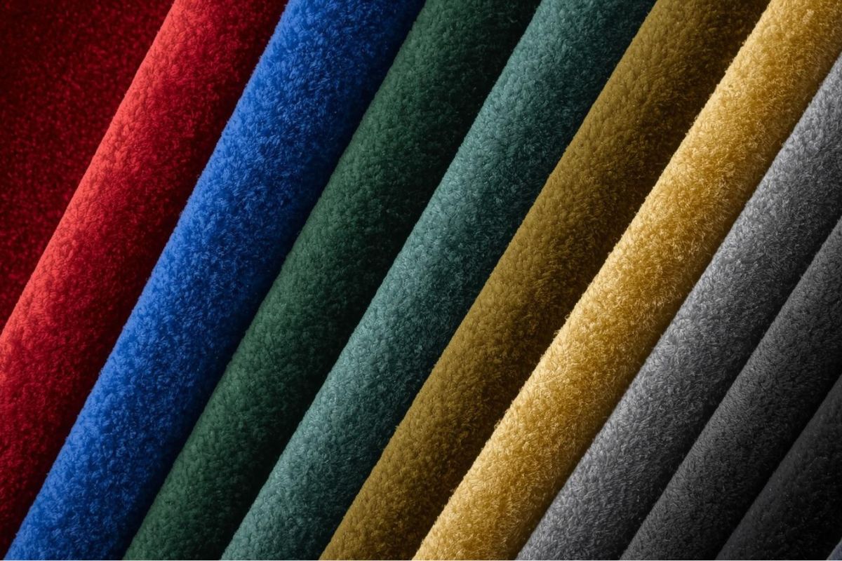 豊富なカラーバリエーションのベルベット生地