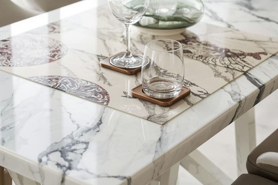 テーブルクロスやマットを使用したテーブルセッティング