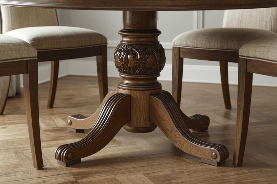 角のない丸テーブルの周りをスムーズに移動する様子