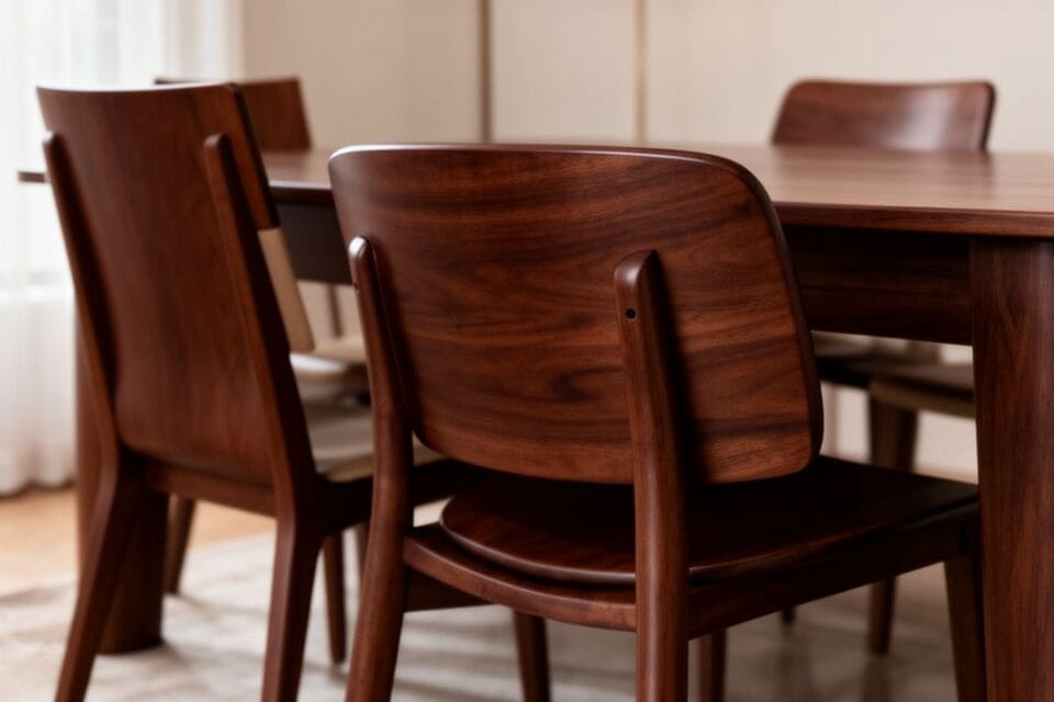 形は違うが色味が統一されたダイニングセット