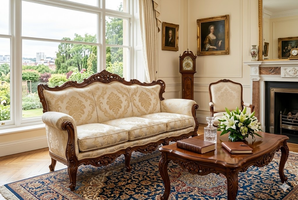 入荷を待つ価値がある、美しい装飾が施された輸入家具