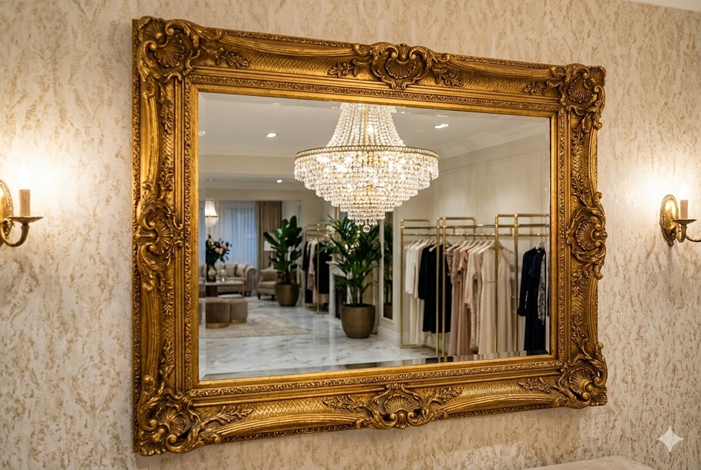 豪華なアンティーク調ウォールミラーを使ったフォトスポット