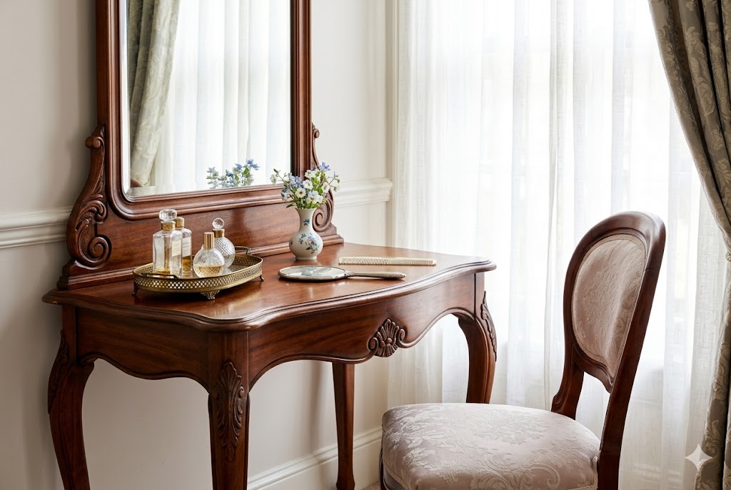 クラシカルなベッドとアームチェアが配置された客室のイメージ