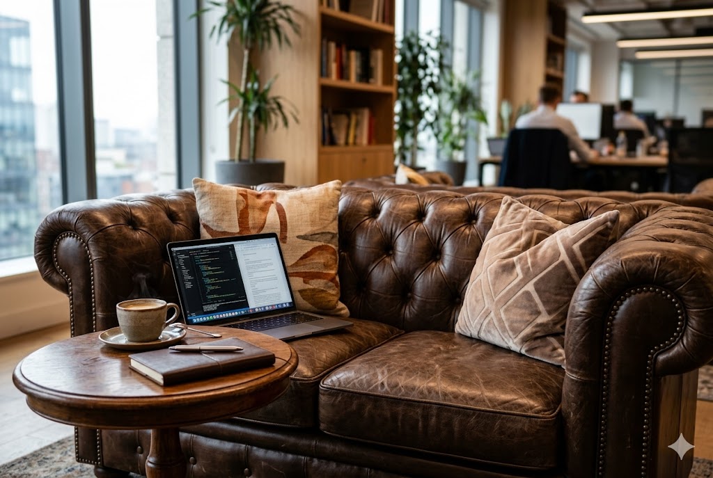 リラックスした様子で会話する社員たちのイメージ