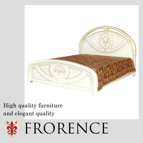 ワイドダブルベッド(ホワイト)｜フローレンス 姫系 イタリア家具