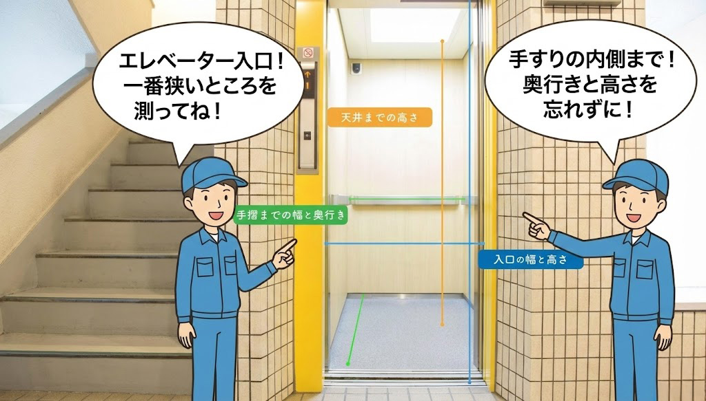 エレベーター搬入時の確認ポイント