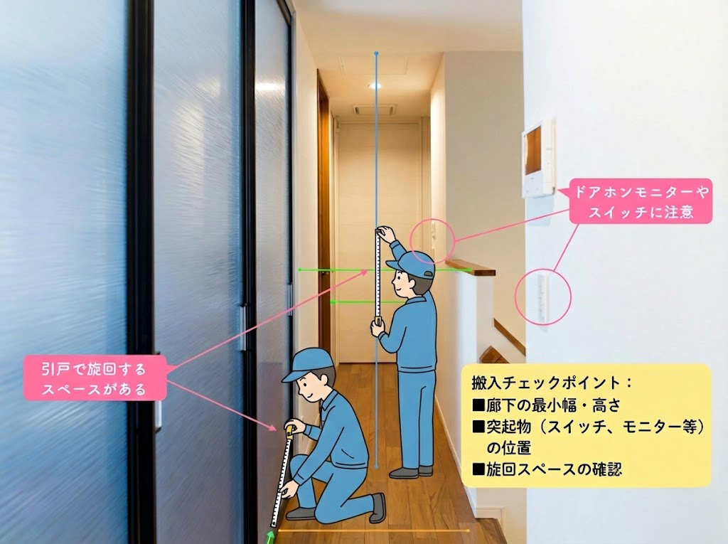 室内廊下の搬入イメージ