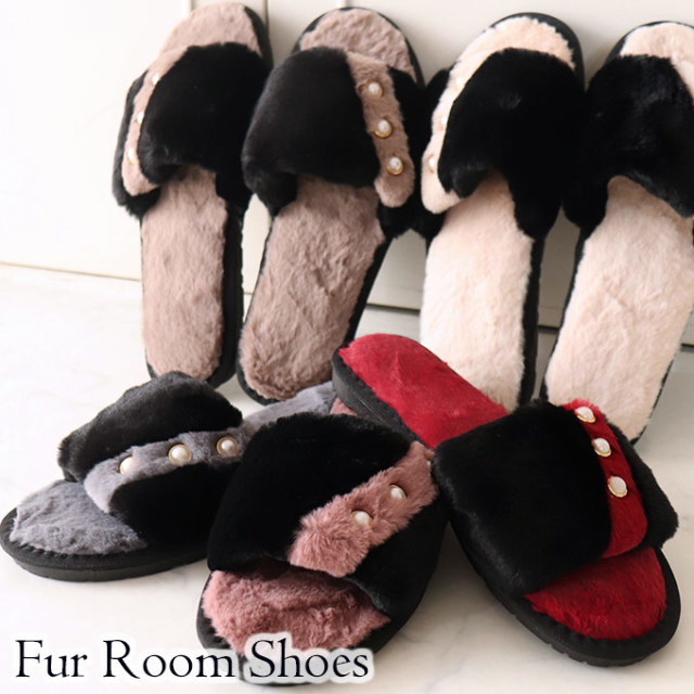 スリッパ,おしゃれ,暖かい,室内,ルームシューズ,スリッパ,かわいい,姫系,可愛い,冬用,ファー,ライン入り