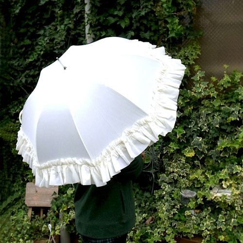 プリンセスフリル傘(ホワイト)｜姫系インテリア 雑貨｜おしゃれ